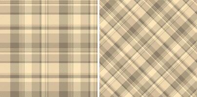 Textile tartan of plaid check texture with a pattern seamless fabric background. Set in light colors for english fashion trends in season. vector