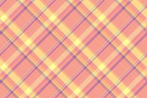 Feminine fabric check, layered textile texture background. Grid plaid pattern seamless tartan in red and orange colors. vector