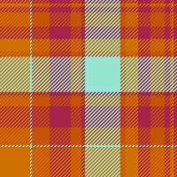 Glamor background plaid fabric, mosaic pattern tartan . Thanksgiving check texture textile seamless in orange and red colors. vector