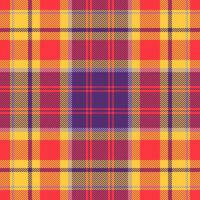 Decorative texture tartan plaid, textured pattern fabric background. Towel check textile seamless in red and amber colors. vector