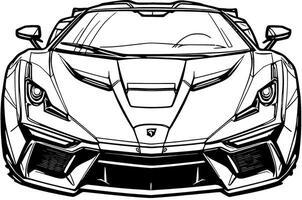 Modern supercar depicting speed and luxury front view illustration vector