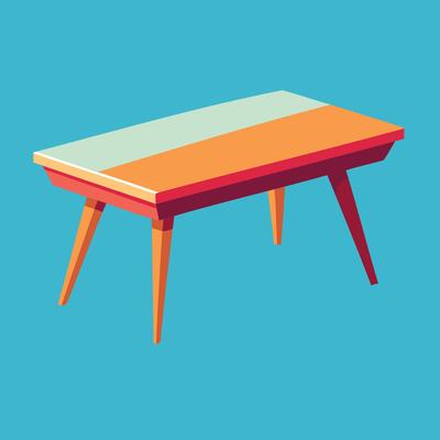 elegant coffee table and cup illustrations