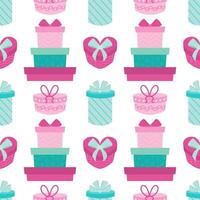 Gift boxes flat seamless pattern vector