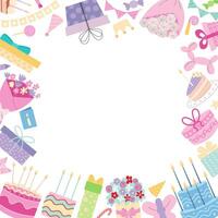 Happy Birthday elements frame. flat birthday elements frame vector