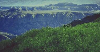 Rolling green hills overlooking dramatic cliffs in a serene landscape video