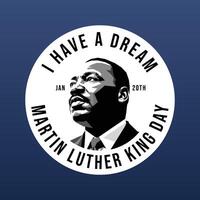 Round background of MLK day vector