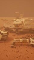 Base and spaceship on Planet Mars video