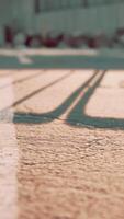 Empty beach car park spaces covered in asphalt. video