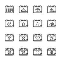 A set of 12 different calendar icons vector