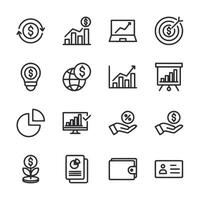 A set of icons that include a dollar sign, a globe, a computer vector