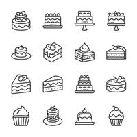A set of 12 different types of cakes and cupcakes vector