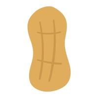 Peanut. Flat illustration. Hand drawn icon on white background. vector