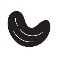 Cashew. Silhouette. graphic design. Hand drawn illustration on white background. vector