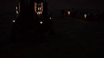 Mars colony base showcases advanced habitat structures during twilight hours video