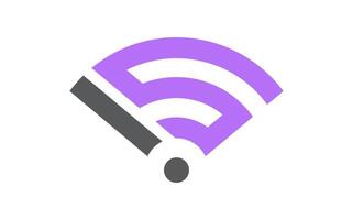 Symbol wifi with I S initiallogo design vector