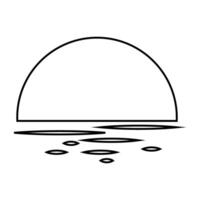 Sunset icon. Outline illustration of sunset icon for web vector