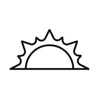 Sun symbol. A thin line sign. Isolated contour symbol illustration vector