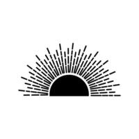Sunset icon isolated on white background. Sun rays. illustration vector