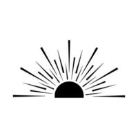 Sunset icon. Sunburst icon isolated on white background. vector