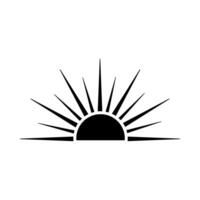 Sunset sign design symbol of the sun and the rays of the sun vector