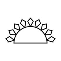 Sun icon over white background, half line half color style, illustration sign or symbol. vector