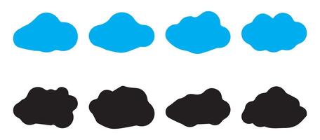 Sky weather clouds. Blue and black clouds icon set. Illustration eps 10 vector