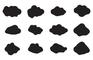 Sky weather clouds. Collection of various forms and contours vector