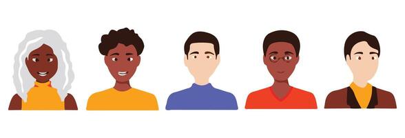 Illustration of multicolored profile icon. Avatar. Businessman user icon set vector