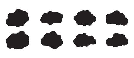 Abstract black cloudy set isolated on a white background vector
