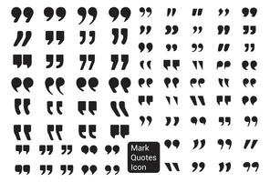 Big black quotation mark set. Quote icon set vector