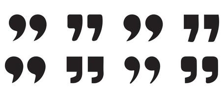 Flat Style Quote Marks. Quote icon set Sign and symbol vector