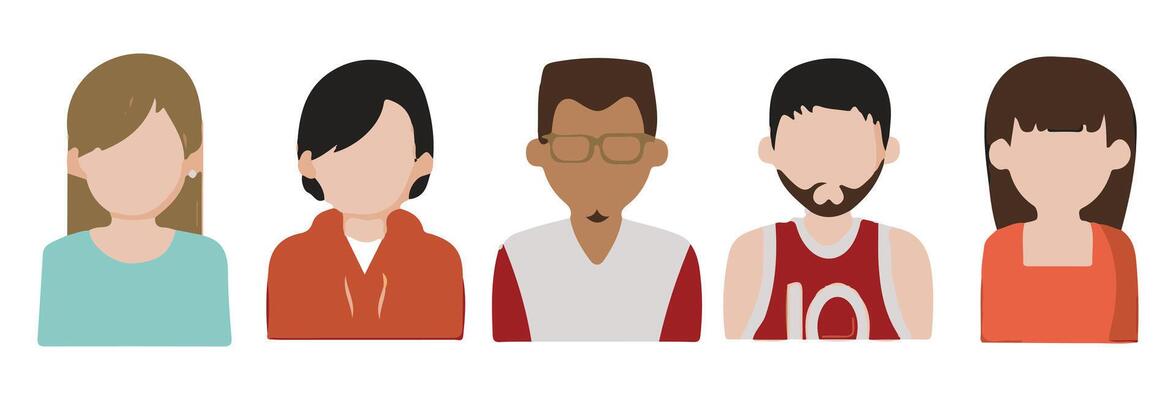 Color profile icon set. People Avatar Round Icon Set
