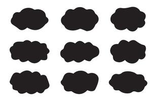 Fluffy clouds silhouette. Sky weather clouds vector
