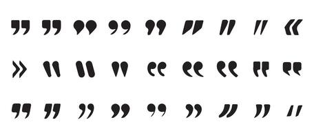 Simple and flat quotation mark icon vector