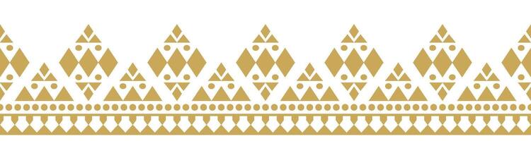 Tribal Inspired Geometric Gold Border Pattern for Carpet and Fabric. vector