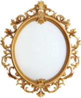 gold frame with ornate design on transparent background png