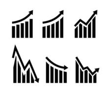Growth icon. Graph or diagram with arrow going up and down. vector