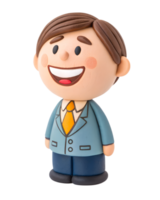 a clay Cute, Actuary, happy and smile, isolated on a transparent background png