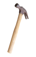 A small and old hammer with wooden handle isolated with clipping path in file format png