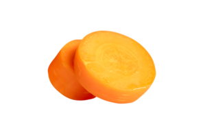 Beautiful orange carrot slices in circle shape isolated with clipping path in file format png