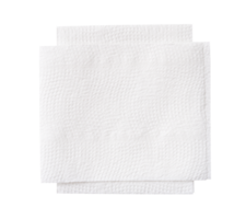 Two folded pieces of white tissue paper in flat stack isolated with clipping path in file format png