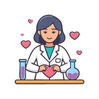 A scientist mixing glowing vector