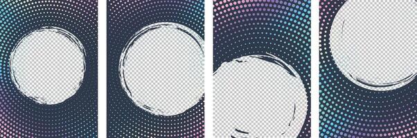 Set of abstract various color themed Grunge Brochure cover template design vector
