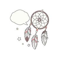 Whimsical Boho Dreamcatcher with Inspiring Words vector