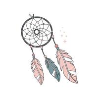 Ethereal Boho Dreamcatcher with Encouraging Phrase vector