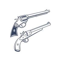 Illustrative Art of Gun Shapes and Forms vector