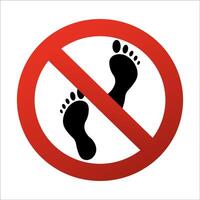 Do not step sign. Round danger symbol with trace. illustration vector