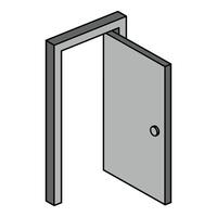 a opened door frame isolated object vector