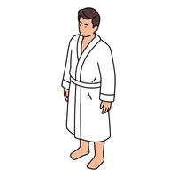 a man in a white robe isolated object vector