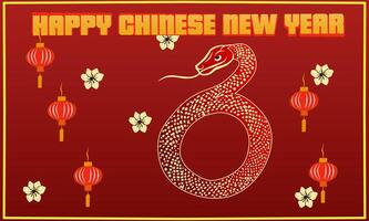 chinese new year greeting card with snake vector